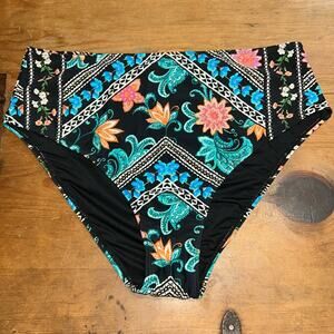 Woman’s Cupshe Floral High Waist Bikini Bottoms Large